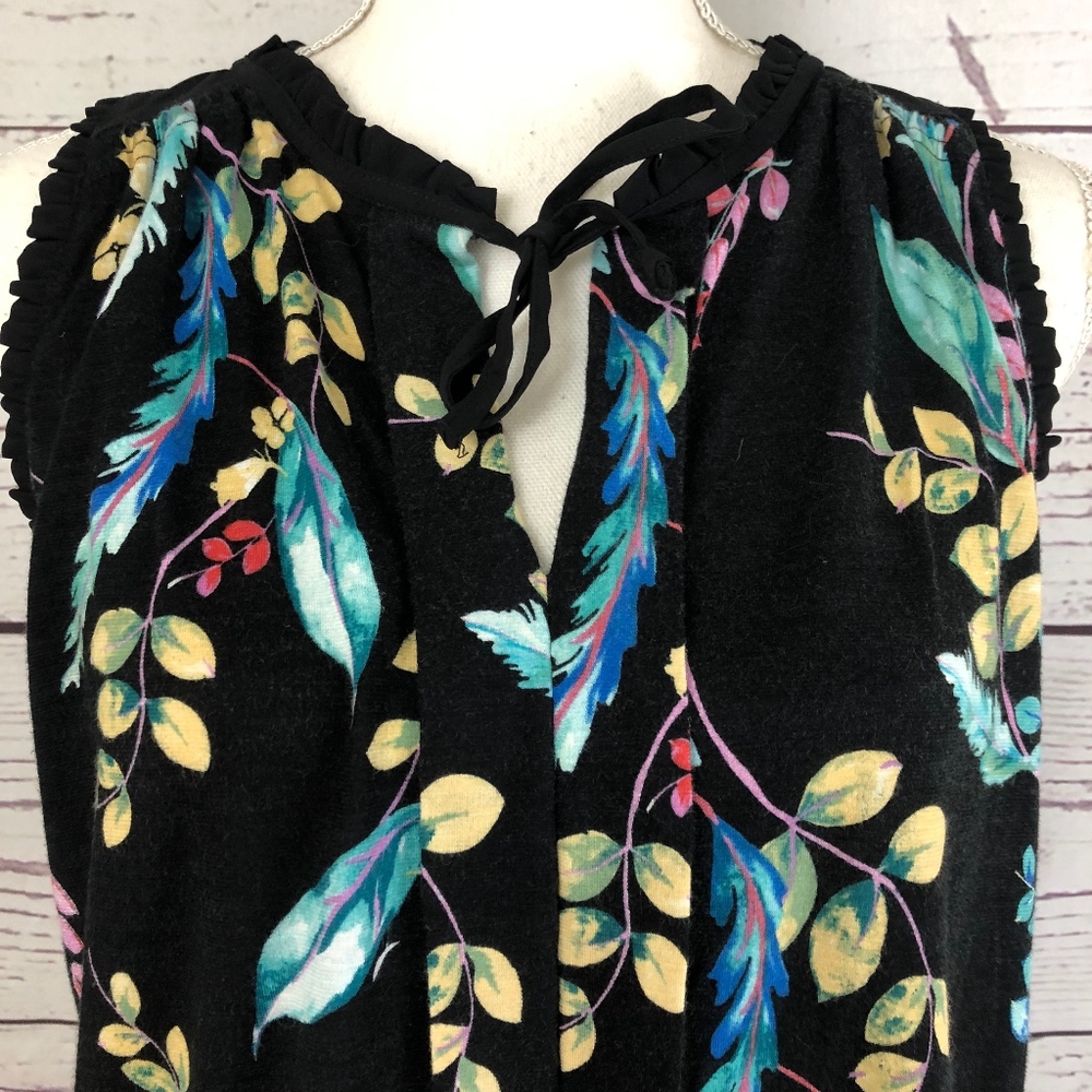 MEADOW RUE Floral Ruffle Tie Top - Picture 3 of 7